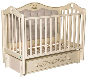 Детская кроватка Palermo Candy Elegance Premium с маятником, мягкая стенка