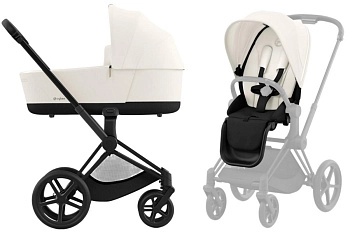 Коляска 2 в 1 Cybex Priam IV (шасси Matt Black) (Off White)