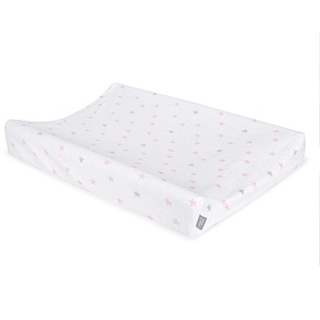 Простынь Ceba Baby на резинке на пеленальный матрасик 50x70 см (Medium Stars & Pink)