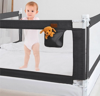 Барьер для кровати AmaroBaby Linear 180 см (черный)