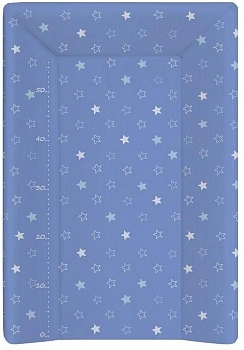 Пеленальный матрац на кровать Ceba Baby на жёстком основании 70 см (Stars Dark Blue)