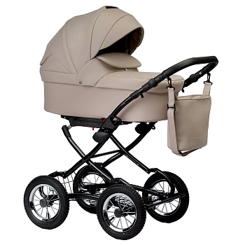 Коляска 2 в 1 Indigo BARBARA ECO Classic (св.бежевая кожа)