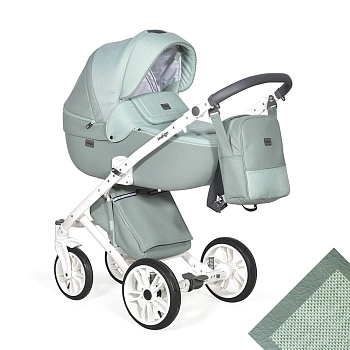 Коляска 2 в 1 Indigo PORTO  (шалфей кожа+шалфей лен)