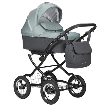 Коляска 2 в 1 Indigo CHARLOTTE Sity Classic 12" (т.серый+шалфей)