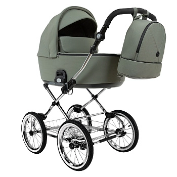 Коляска для новорожденных Roan Bass Next Classic, d14 (Sage Green/Black/руч.Black)