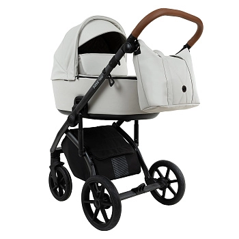 Коляска 2 в 1 Roan Bass Next Кожа (Island Stone/Black/руч.Коричневый)