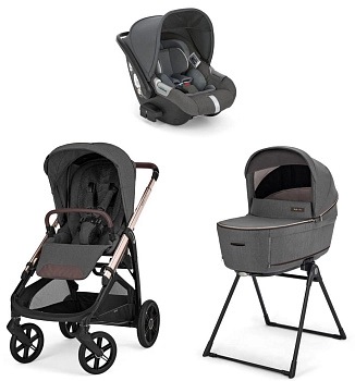 Коляска 3 в 1 Inglesina Aptica 2025 (DRW I-Size) с подставкой под люльку Stand Up (Velvet Grey)