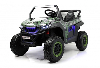 Детский электромобиль RiverToys T777TT 4WD (зеленый камуфляж)