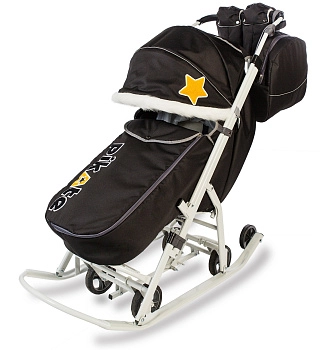 Санки-коляска Pikate Премьер  (Черный)