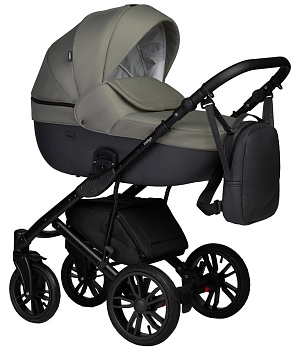 Детская коляска Indigo Mio S 2 в 1 (05 т.серая кожа+зеленый)