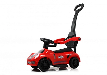 Детский толокар RiverToys F005FF-P с родительской ручкой (красный)