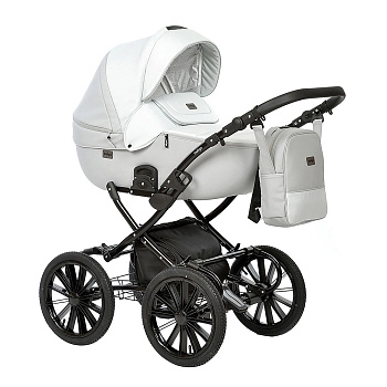 Коляска 2 в 1 Indigo PORTO Classic 14" (св.серая кожа+св.серый лен)