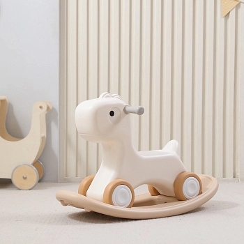 Лошадка-качалка-беговел UNIX Kids Grey (Camel)