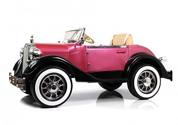 Детский электромобиль RiverToys X005XX (черно-розовый)