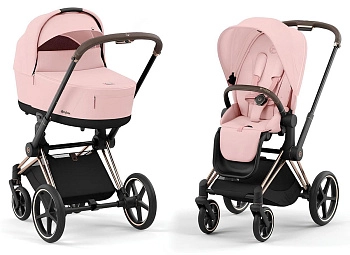 Коляска 2 в 1 Cybex Priam IV (шасси Rosegold) (Peach Pink)