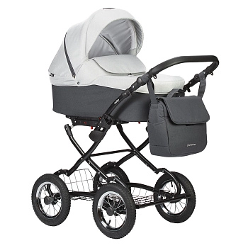 Коляска 2 в 1 Indigo CHARLOTTE Sity Classic 12" (т.серый+св.серый)
