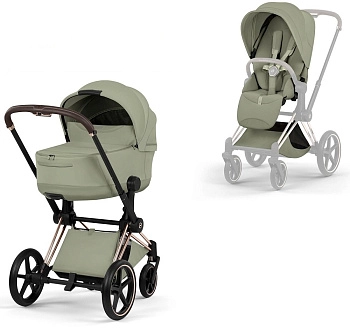 Коляска 2 в 1 Cybex Priam V Rosegold Style Collection (Sage Green)