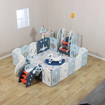 Манеж UNIX Kids SUPREME Space 200x200 (Blue с качелями)