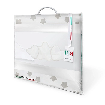 КПБ Beatrice Bambini Unico Grande Stella (3 предмета) (bianco&bianco&grigio)