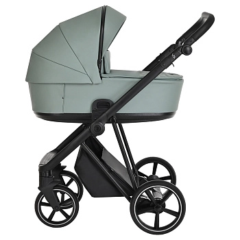 Коляска 3 в 1 Roan Sol Кожа (Misti Mint/Grey/руч. Серый)