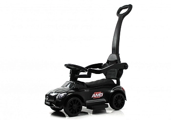 Детский толокар RiverToys F001FF-P с родительской ручкой (черный)