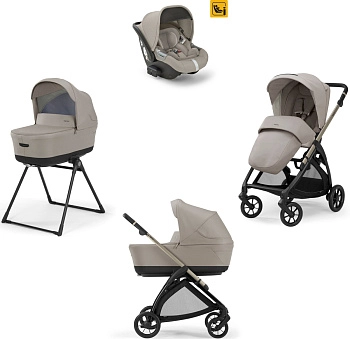 Коляска 3 в 1 Inglesina Electa 2024 (DRW i-Size) с подставкой под люльку Stand Up (Battery Beige)