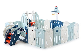 Манеж UNIX Kids SUPREME Space 200x240 (Blue с качелями)