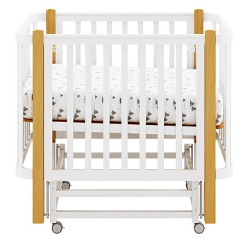 Детская кроватка ANTEMI Terra Light 100х70 (Белый/дерево)