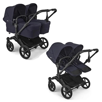 Коляска для двойни 2 в 1 Bugaboo Twin Donkey 6 (Black/Deep Indigo)