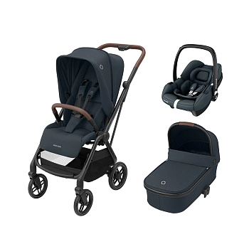 Коляска 3 в 1 Maxi-Cosi Leona CabrioFix I-Size (Essential Graphite)