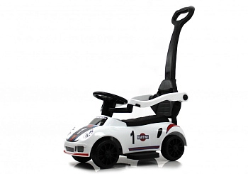 Детский толокар RiverToys F005FF-P с родительской ручкой (белый)