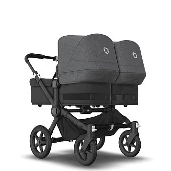 Коляска для двойни 2 в 1 Bugaboo Twin Donkey 5 (Black/Midnight Black/Grey Melange)