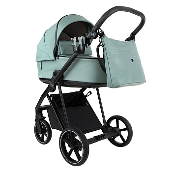 Коляска 2 в 1 Roan Sol Кожа (Misti Mint/Grey/руч. Серый)