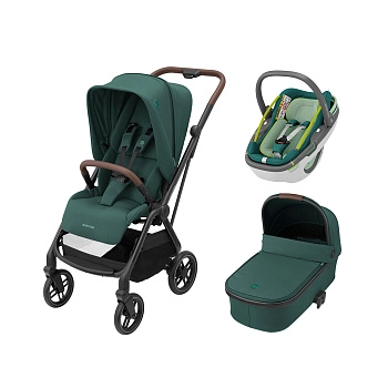 Коляска 3 в 1 Maxi-Cosi Leona Coral 360 (Essential Green)