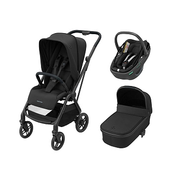 Коляска 3 в 1 Maxi-Cosi Leona Coral 360 (Essential Black)