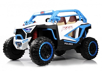 Детский электромобиль RiverToys E001EE (бело-синий)