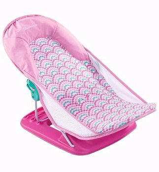 Лежак с подголовником для купания Summer Infant Deluxe Baby Bather (розовый/волны)