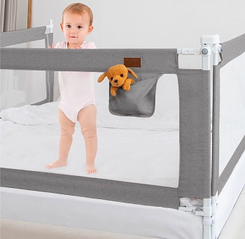 Барьер для кровати AmaroBaby Linear 200 см (серый)