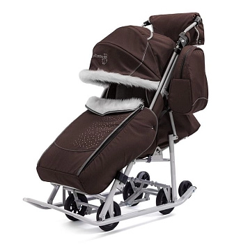 Санки-коляска Pikate Снеговик (Шоколад)