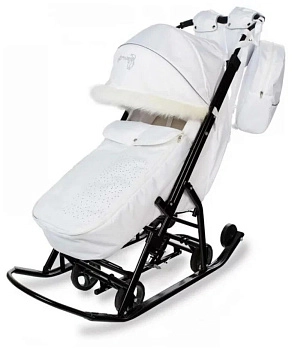 Санки-коляска Pikate Снеговик (Белый)