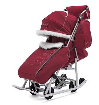 Санки-коляска Pikate Снеговик (Бордо)
