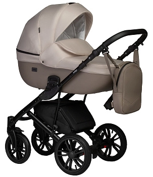 Детская коляска Indigo Mio S 2 в 1 (03 т.бежевая кожа+св.бежевый)