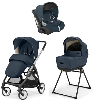 Коляска 3 в 1 Inglesina Electa 2025 (DRW i-Size) с подставкой под люльку Stand Up (Hudson Blue)