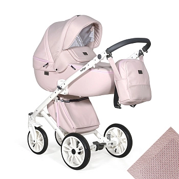 Коляска 2 в 1 Indigo PORTO  (св.розовая кожа+св.розовый лен)