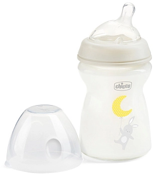 Бутылочка для кормления Chicco NaturalFeeling 250мл 0м+ (стекло) (нейтральный)