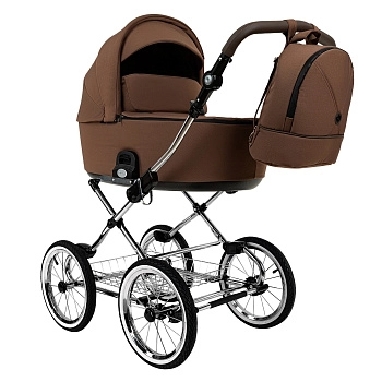 Коляска для новорожденных Roan Bass Next Classic, d14 (Mocha Mousse/Black/руч.Cappuccino)