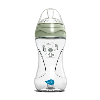 Антиколиковая бутылочка Nuvita 6031 Materno Feel 250мл, пластик (серо-зеленый)